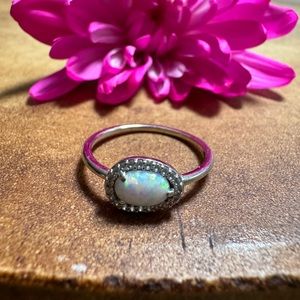 Used Sterling silver opal stone ring